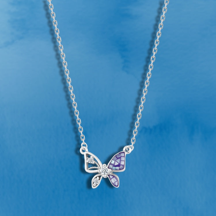 عقد "فراشة البنفسج" فضة عيار 925