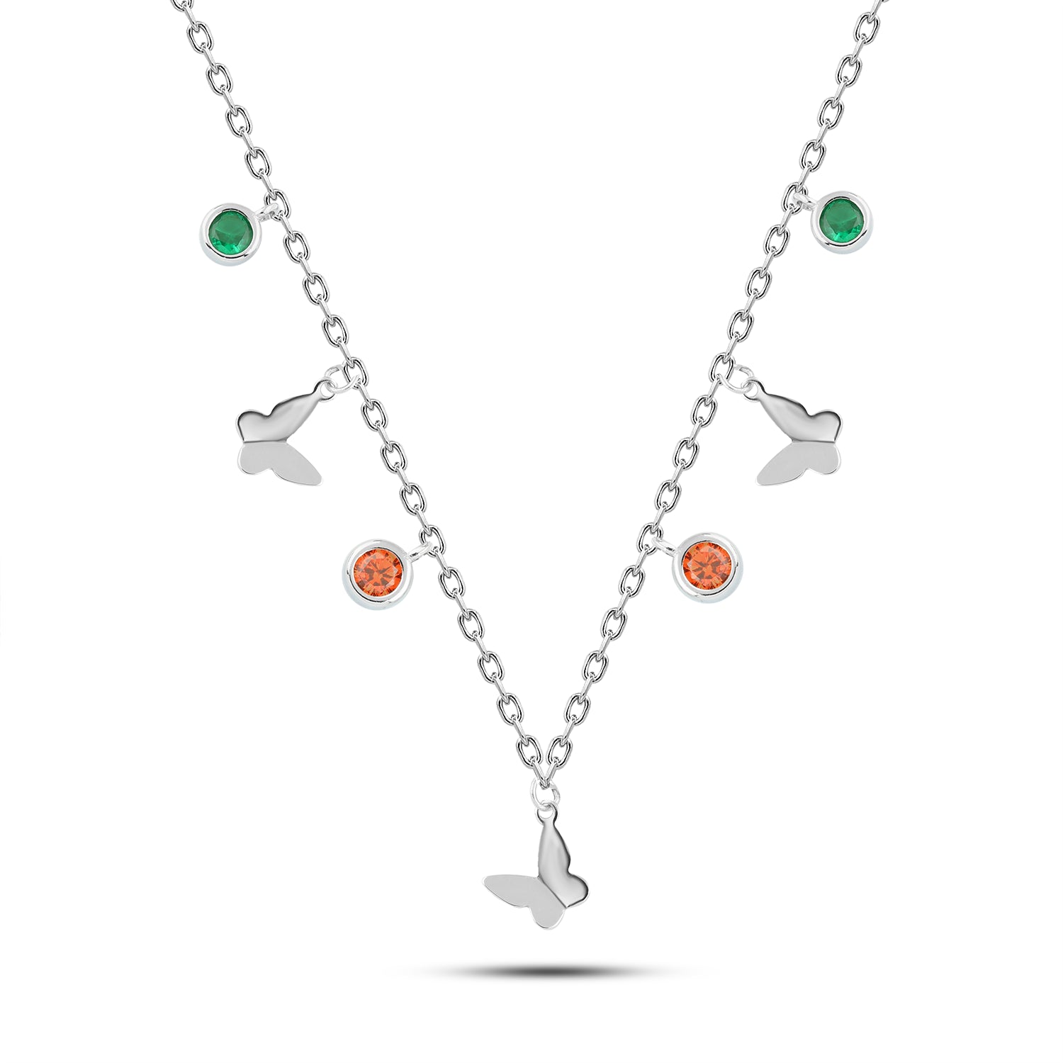 Necklace "Colorful Butterflies" – 925 Silver