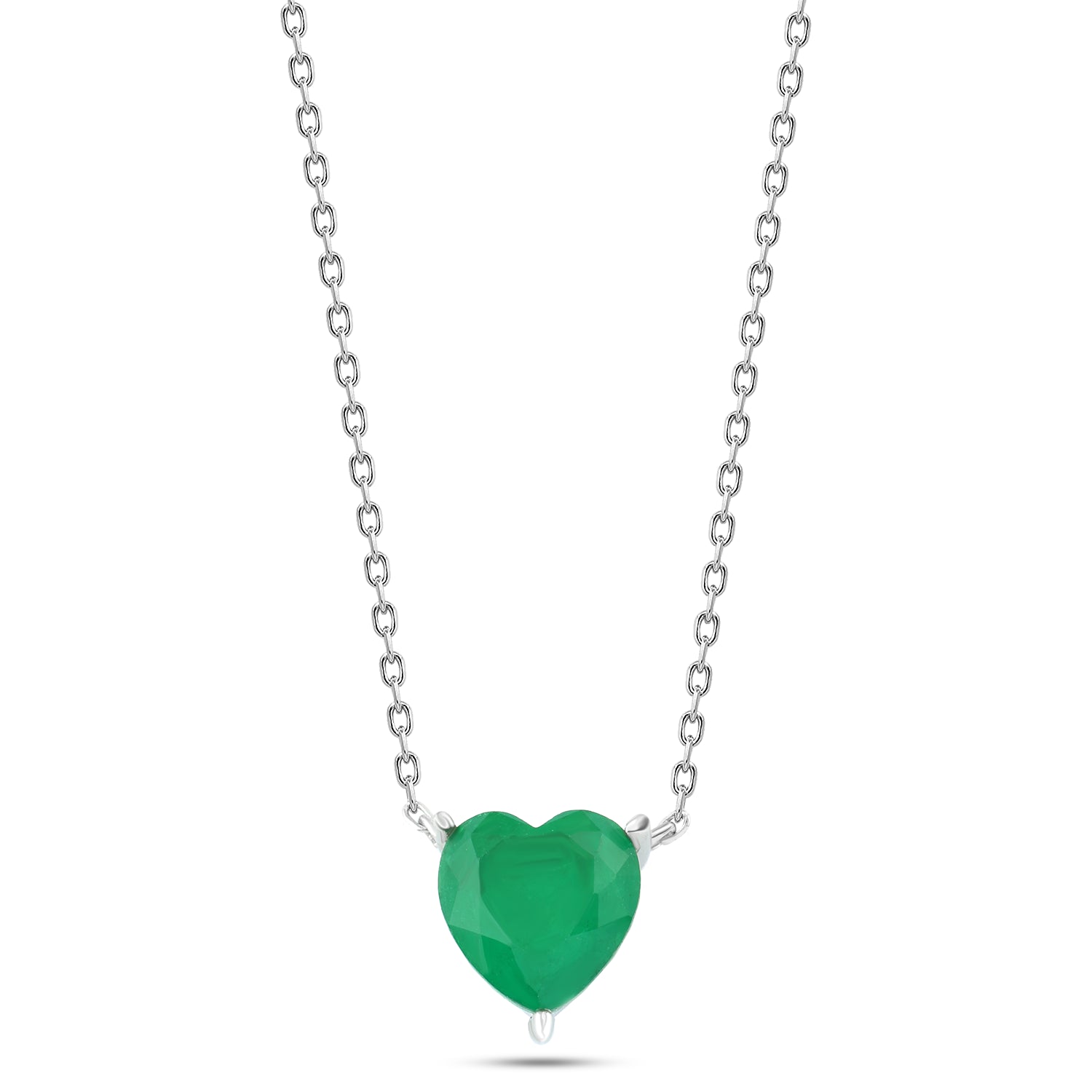 Necklace "Green Heart" – 925 Silver