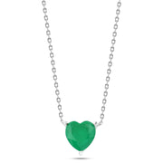 Necklace "Green Heart" – 925 Silver