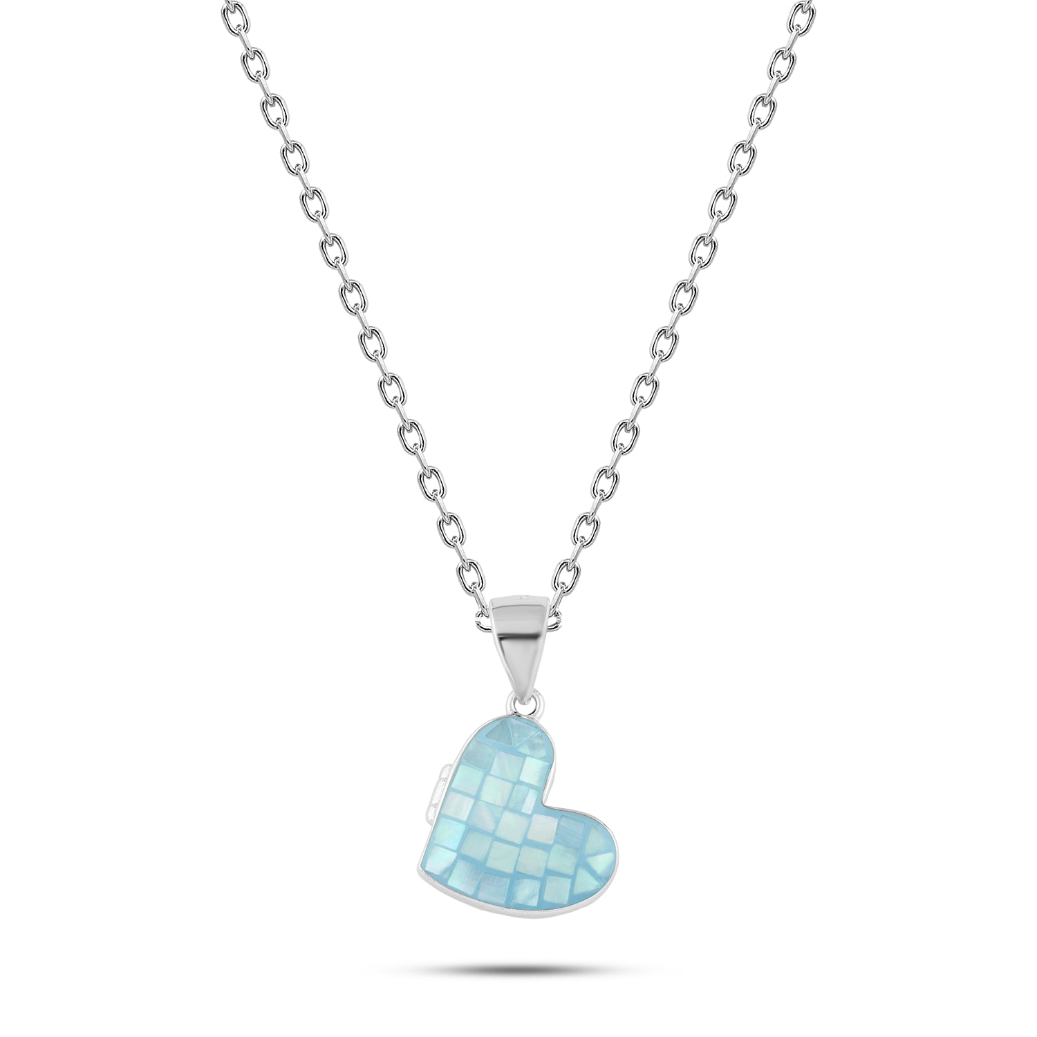 Necklace "Light Blue Heart" – 925 Silver