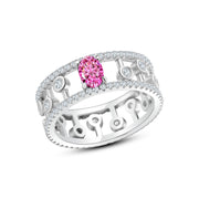 Princess Crown Ring – 925 Sterling Silver with Pink Zircon Stone