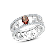 Princess Crown Ring – 925 Sterling Silver with Brown Zircon Stone