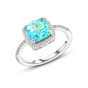 Sea Spirit Ring – 925 Sterling Silver with Aquamarine-Colored Zircon Stone and Elegant Shine