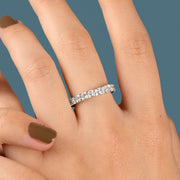 خاتم فضة أنيق عيار 925 بحجر زركون دائري