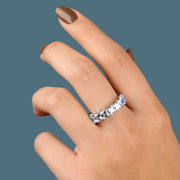 خاتم فضة عيار 925 مرصع بزركون مربّع