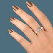 خاتم فضة عيار 925 بحجر كبير لامع