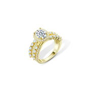 Elegant Design Ring with a Round Stone – Gold-Plated 925 Silver