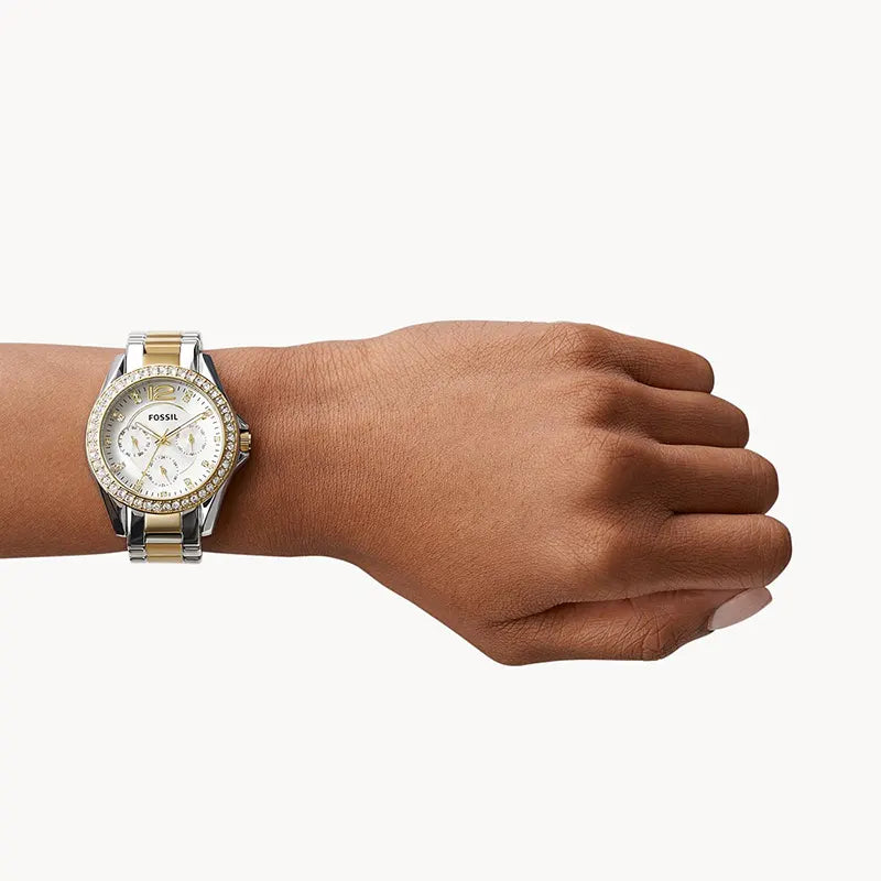 Fossil Riley Multifunction Women's Two-Tone Stainless Steel Watch - Es3204