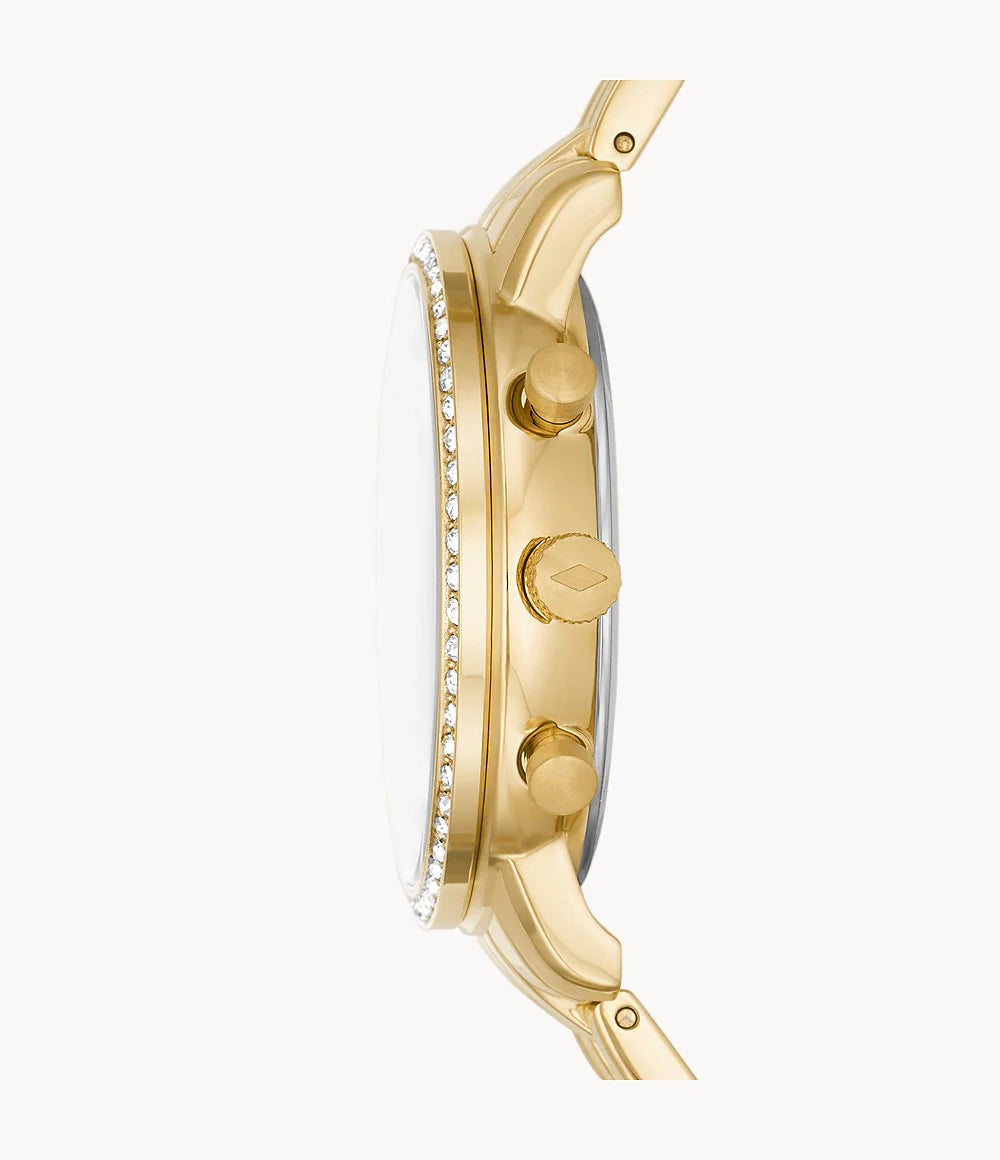 Fossil  Women’s Neutra Chronograph Gold-Tone Stainless Steel Watch Gold Dial - ES5219