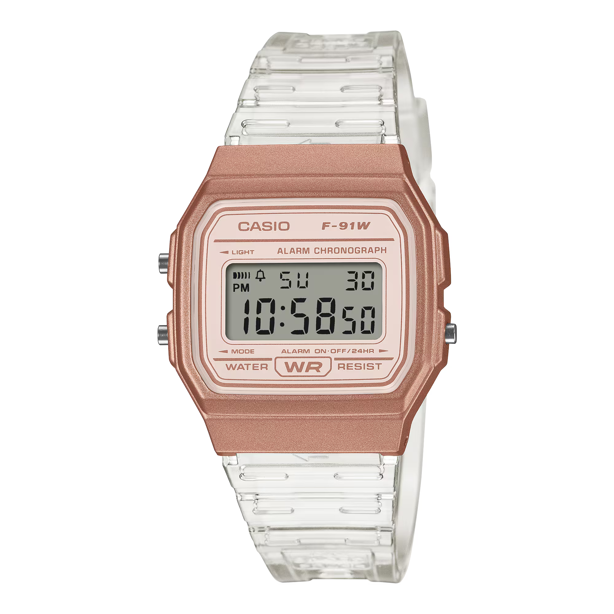 Casio General Transparent Resin Strap Unisex's Watch F-91WS-7A3DF