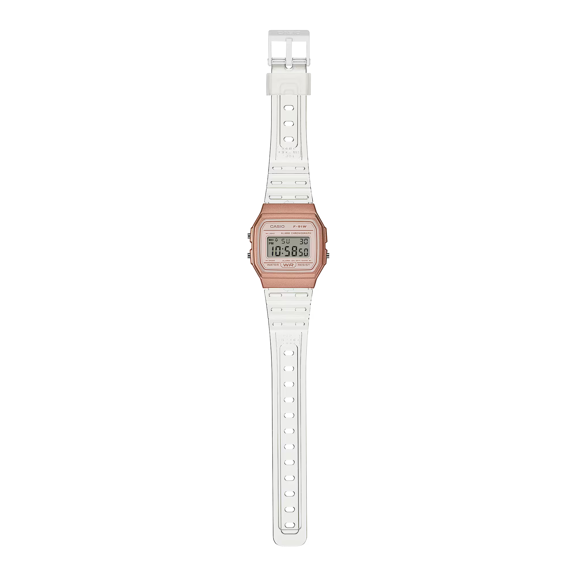 Casio General Transparent Resin Strap Unisex's Watch F-91WS-7A3DF