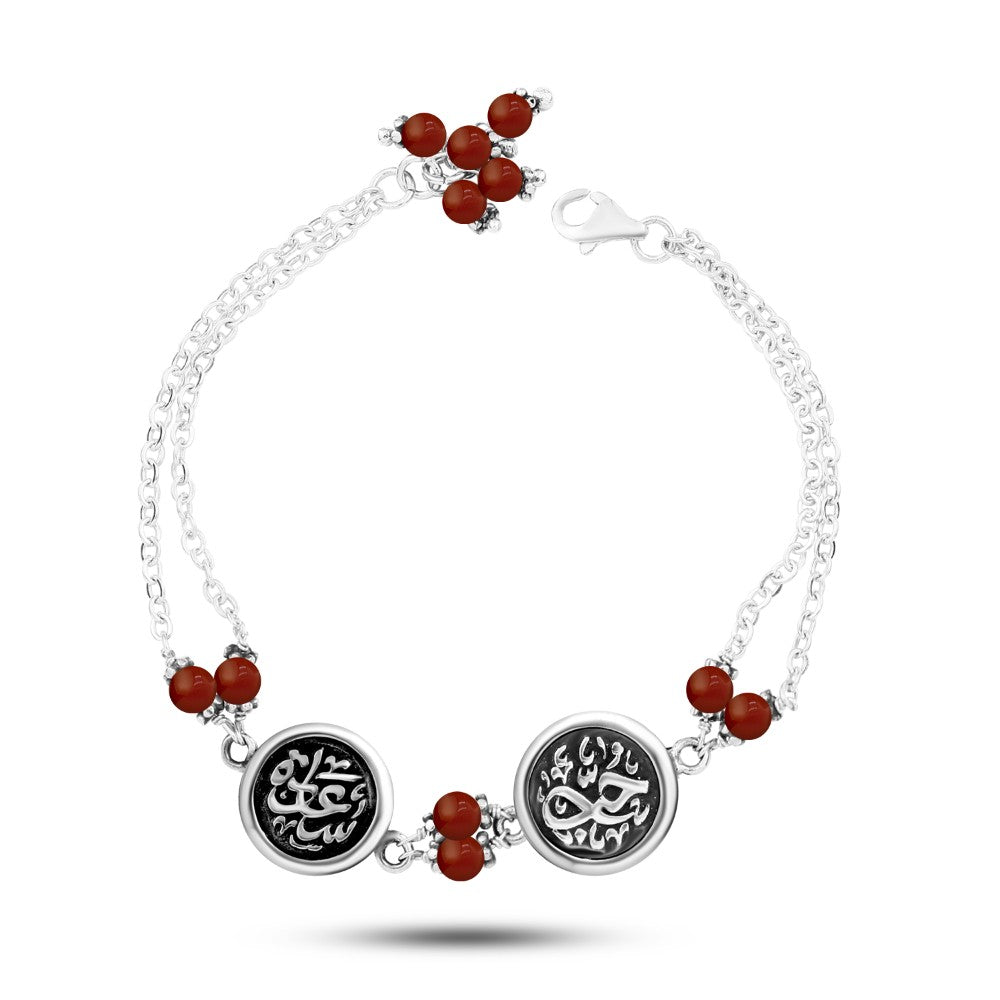 925 Sterling Silver Egyptian Women's Necklace (سعاده) (حب)