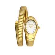 Freelook Women's Analog Gold Snake-Design Watch with Wrapped Bracelet


