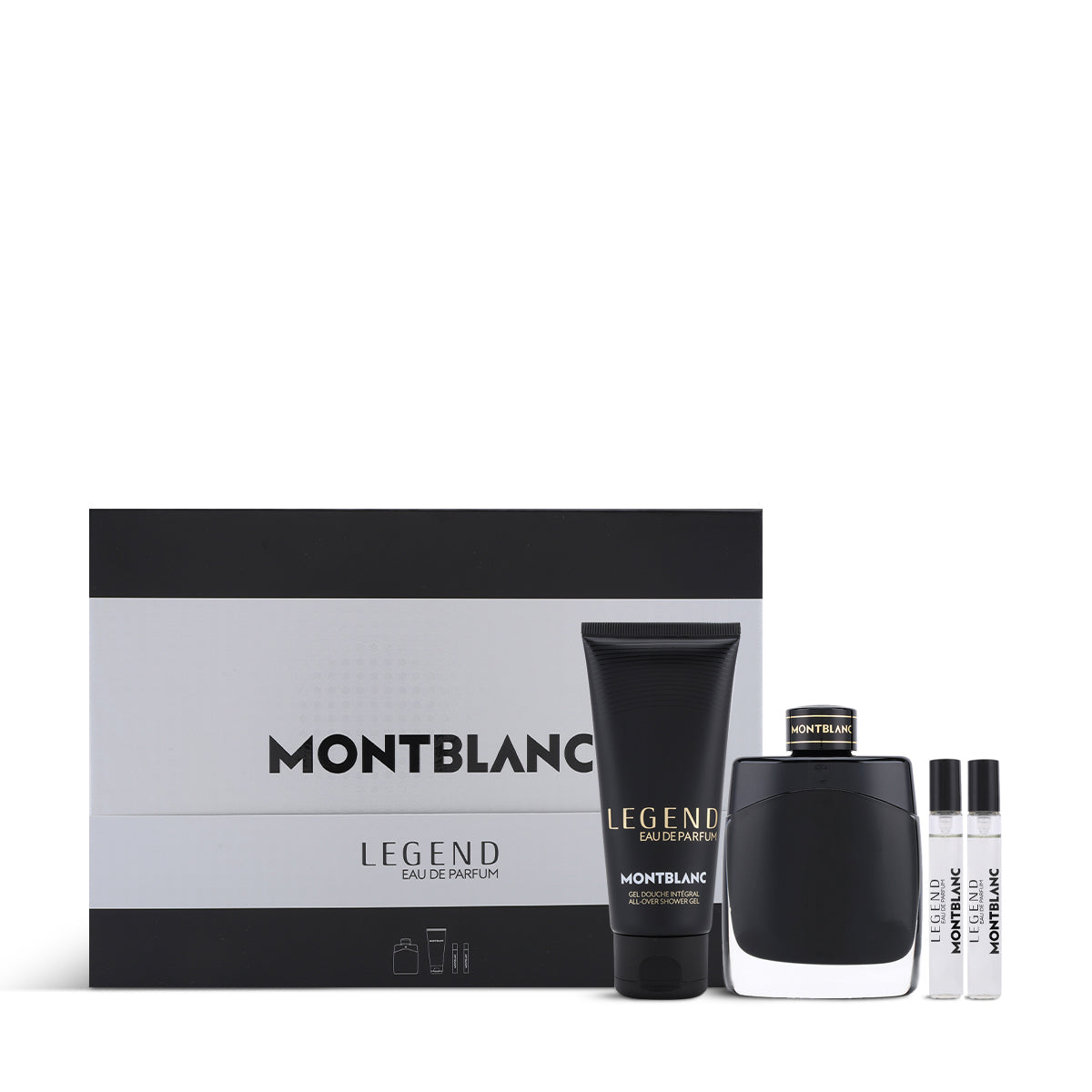 مجموعة عطر مونت بلانك ليجند للرجال او دو بارفان 100 مل + 2 × 7.5 مل + جل استحمام 100 مل