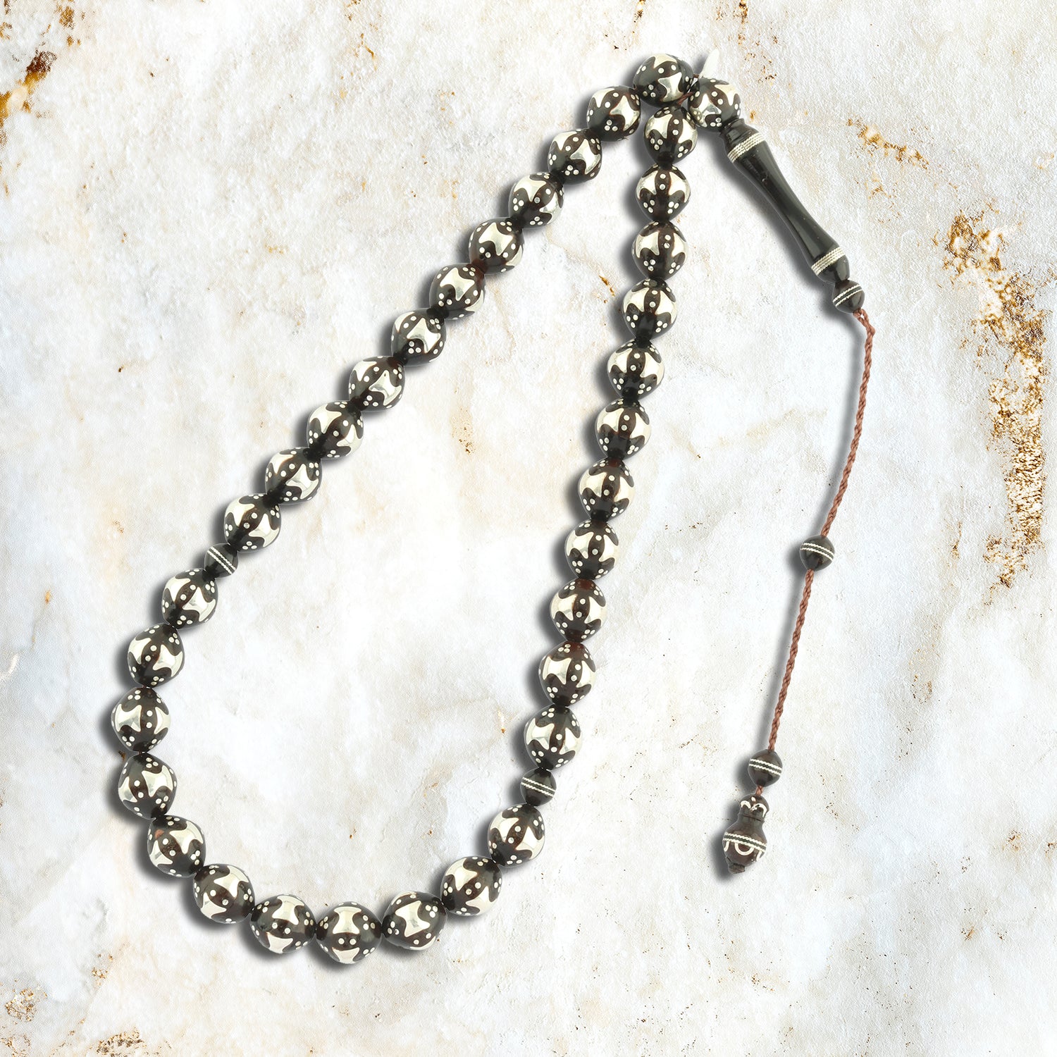 سبحة كوك لوكس مدورة مقاس 9 مم فضة عيار 999