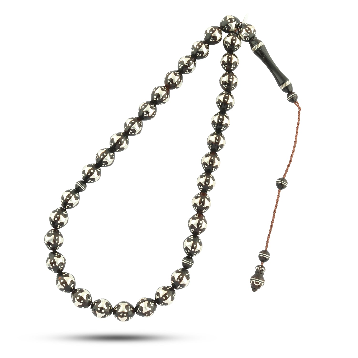 سبحة كوك لوكس مدورة مقاس 9 مم فضة عيار 999