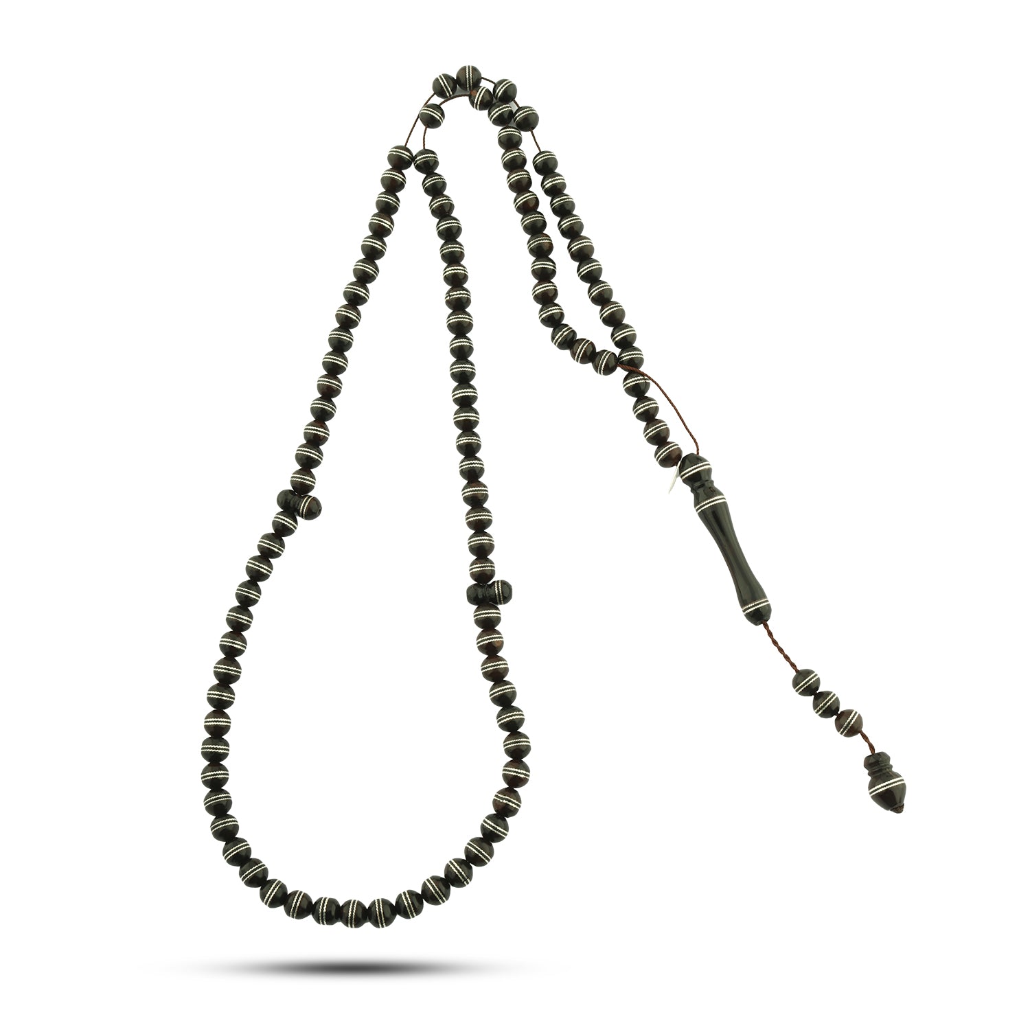 سبحة كوك لوكس 99 حبة مطعّمة فضة عيار 999 مقاس 5 ملي – مدور – FROS047