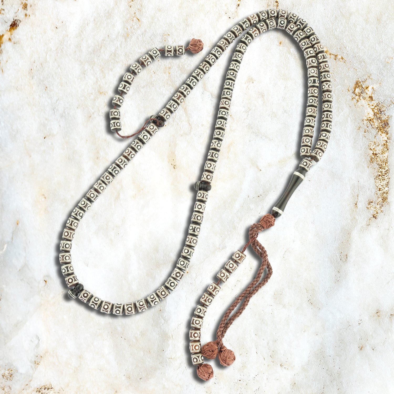 سبحة أنيقة للجنسين فضة عيار 999 – بني