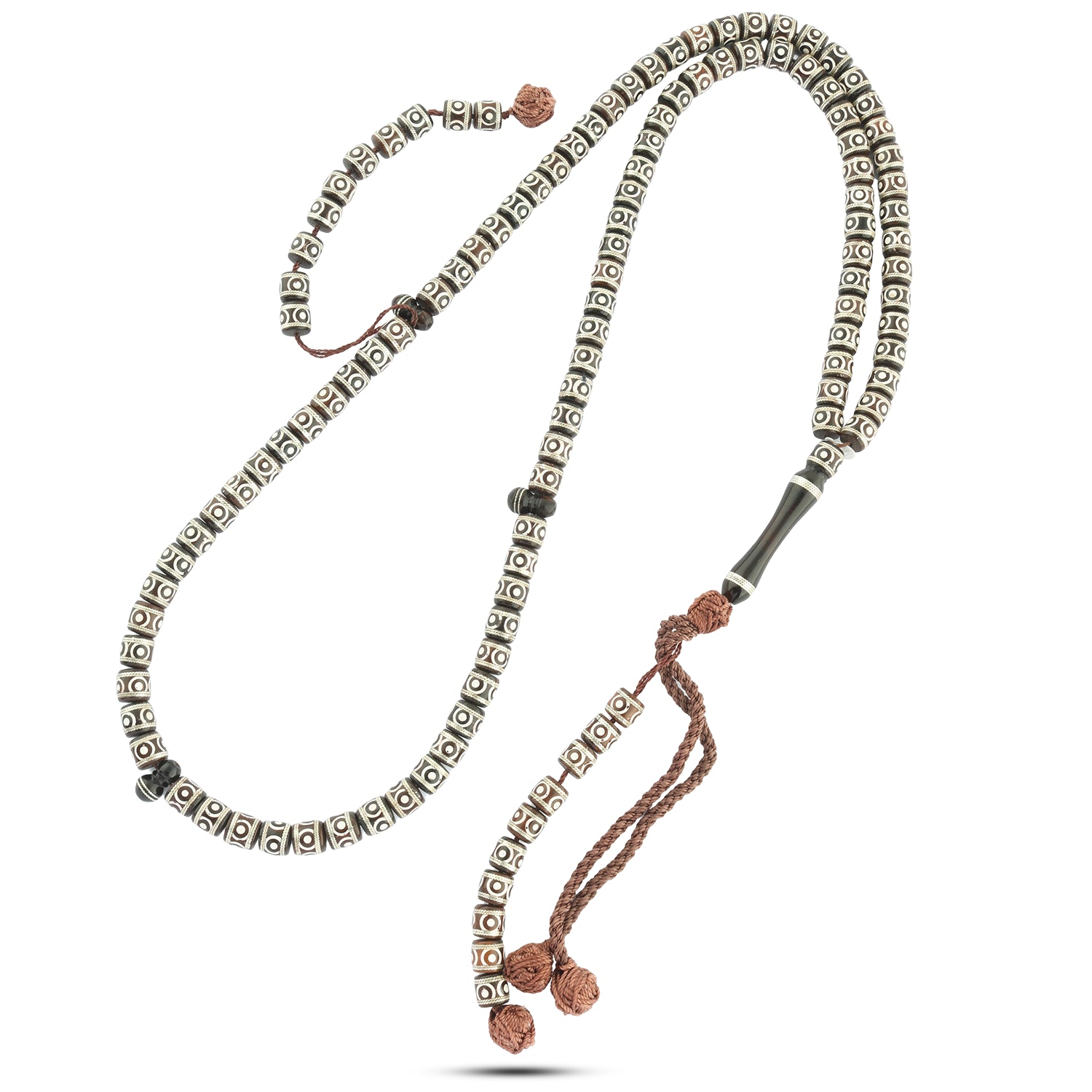 سبحة أنيقة للجنسين فضة عيار 999 – بني