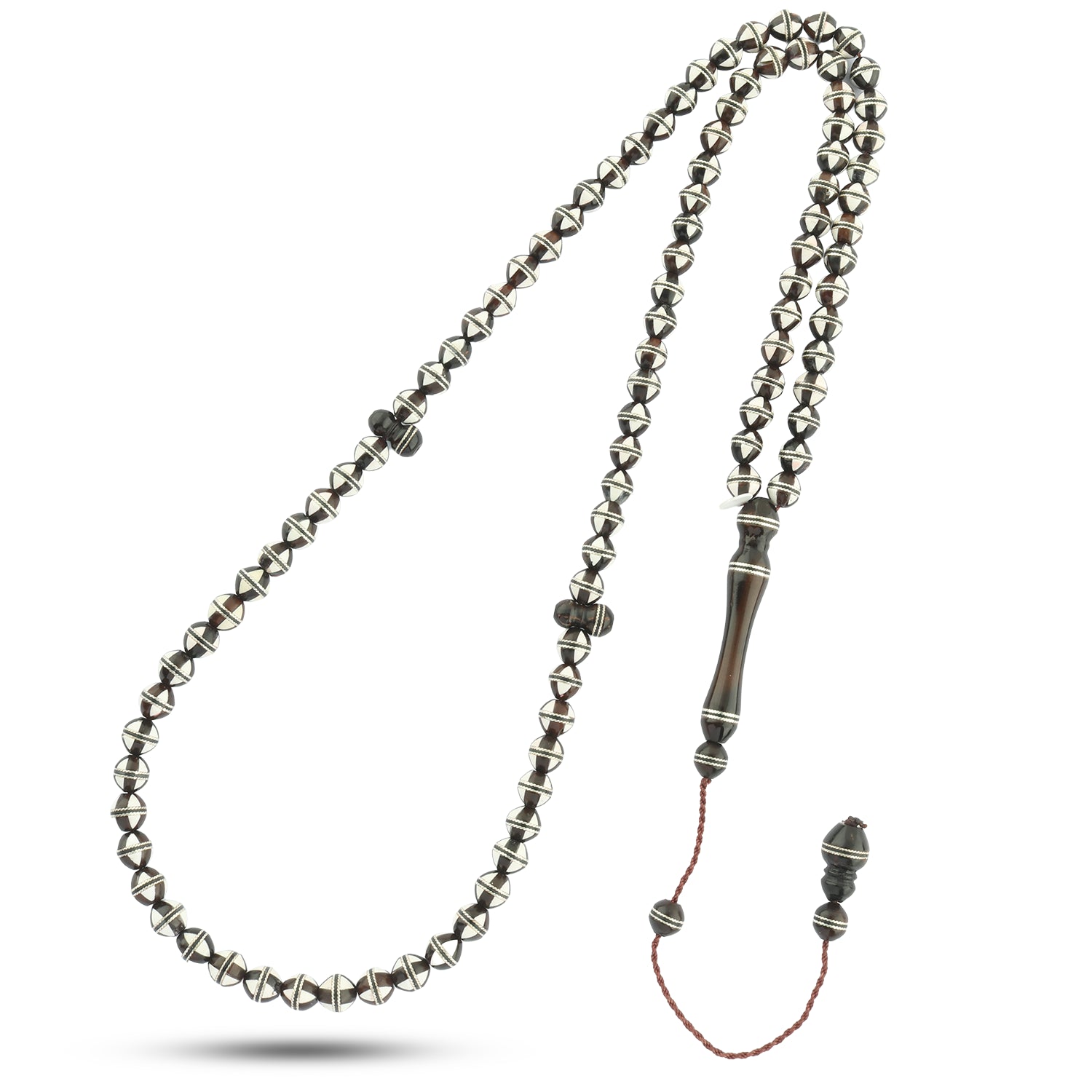 سبحة كوك لوكس مدورة 6 ملي مطعمة فضة