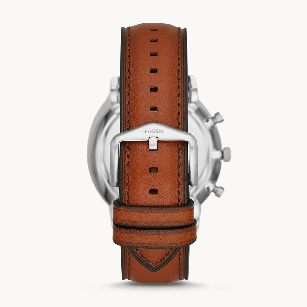 Fossil Men's Quartz Gift Set with Brown Leather Strap Blue Dial Watch and Additional Bracelet FS5708SET