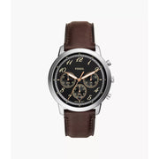 Fossil Neutra Chronograph Black Dial Brown Leather Men's Watch - FS6024