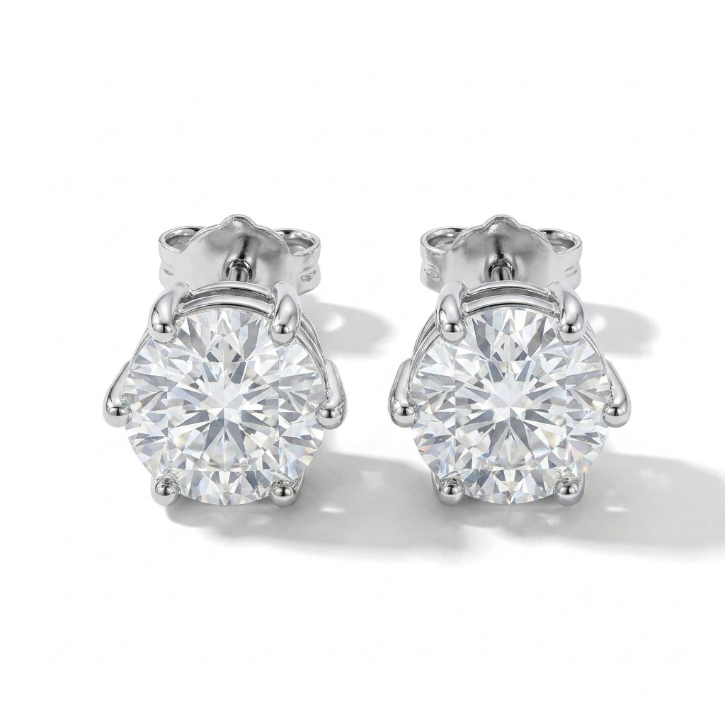925 Silver Round Zircon Stud Earring