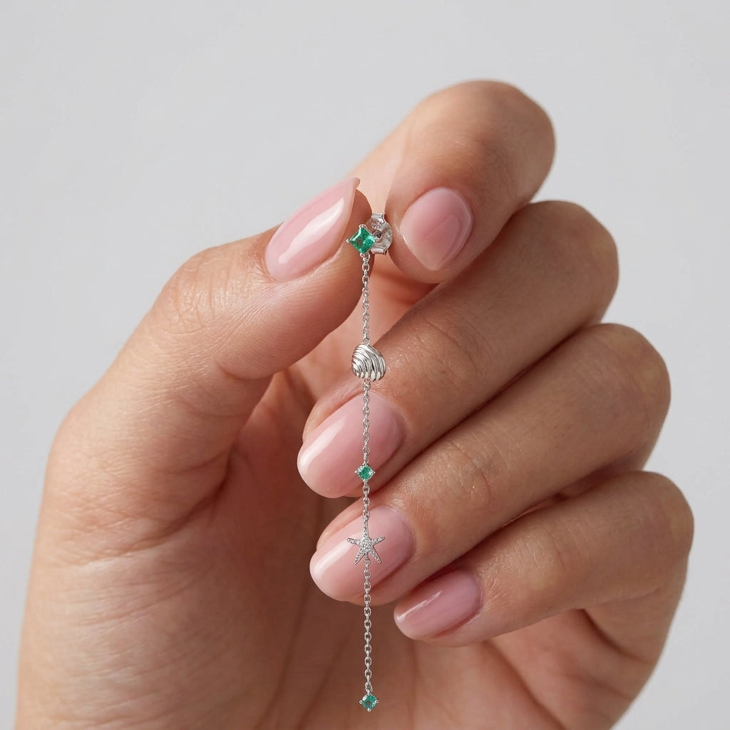 925 Silver Ocean Blue Earring