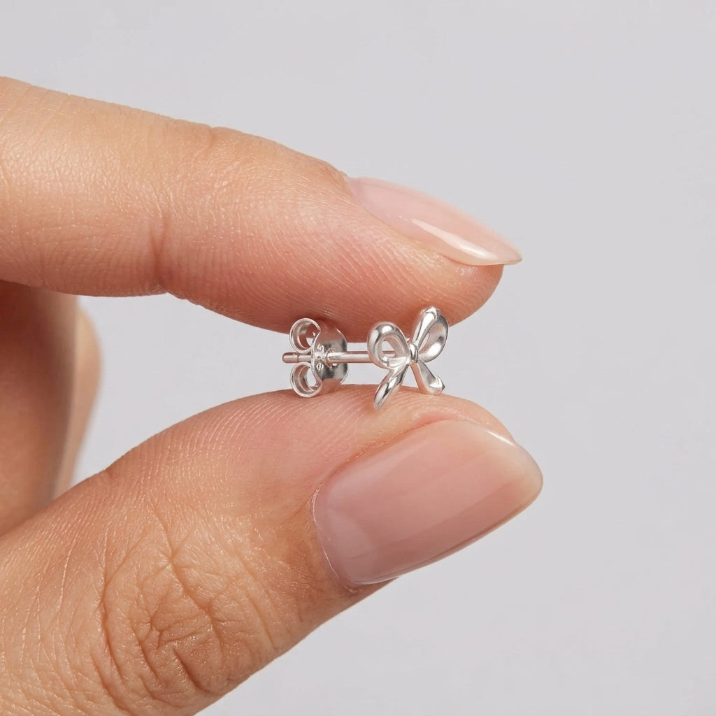 925 Silver Bow Knot Earring