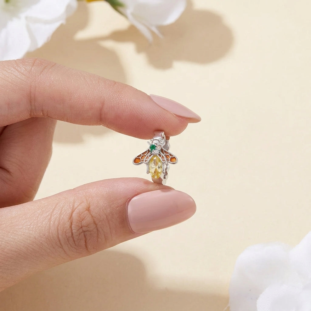 925 Silver Honey Bee Earring