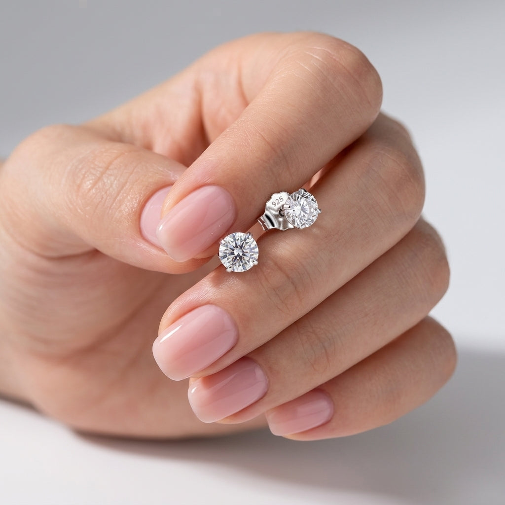 925 sterling silver hoop set with zircon stones