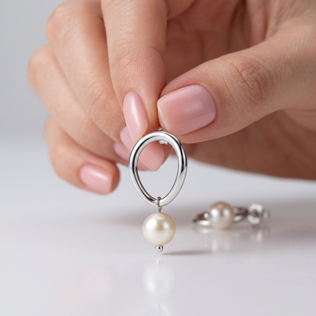Drop Pearl Earrings 925 Silver