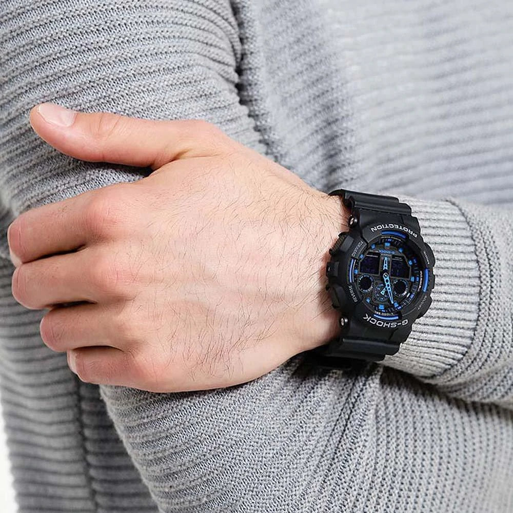 GA-100-1A2DR - ساعة يد كاسيو جي شوك ديجيتال رياضية كاجوال بسوار مطاط للرجال