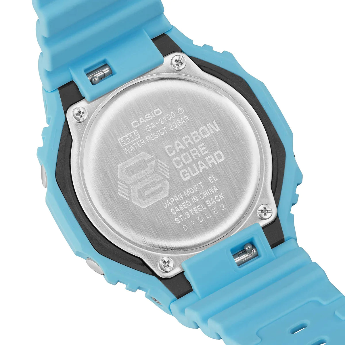 GA-2100-2A2DR - ساعة يد كاسيو جي شوك ديجيتال رياضية كاجوال بسوار رزين للرجال