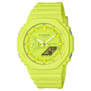 GA-2100-9A9DR - ساعة يد كاسيو جي شوك ديجيتال رياضية كاجوال بسوار رزين للرجال