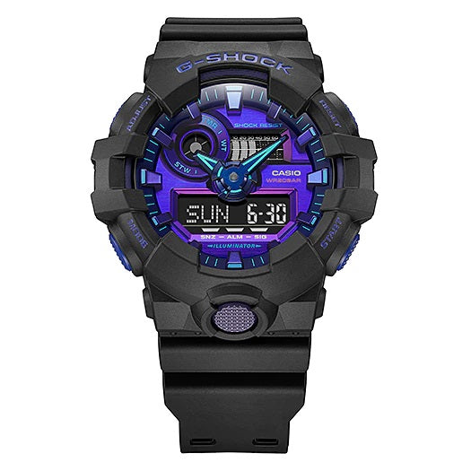 GA-700VB-1ADR - ساعة يد كاسيو جي شوك ديجيتال رياضية كاجوال بسوار رزين للرجال