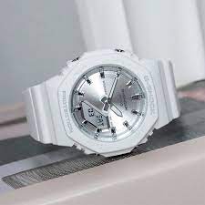 GMA-P2100VA-7ADR – Casio G-Shock Women’s Analog-Digital White Watch with Colorful Artistic Accents
