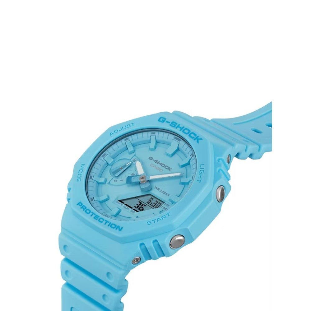 GA-2100-2A2DR - ساعة يد كاسيو جي شوك ديجيتال رياضية كاجوال بسوار رزين للرجال