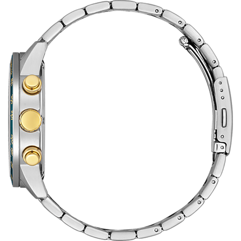 Citizen Quartz Men's Watch with Silver Stainless Steel Bracelet and Green Dial AN3689-55X