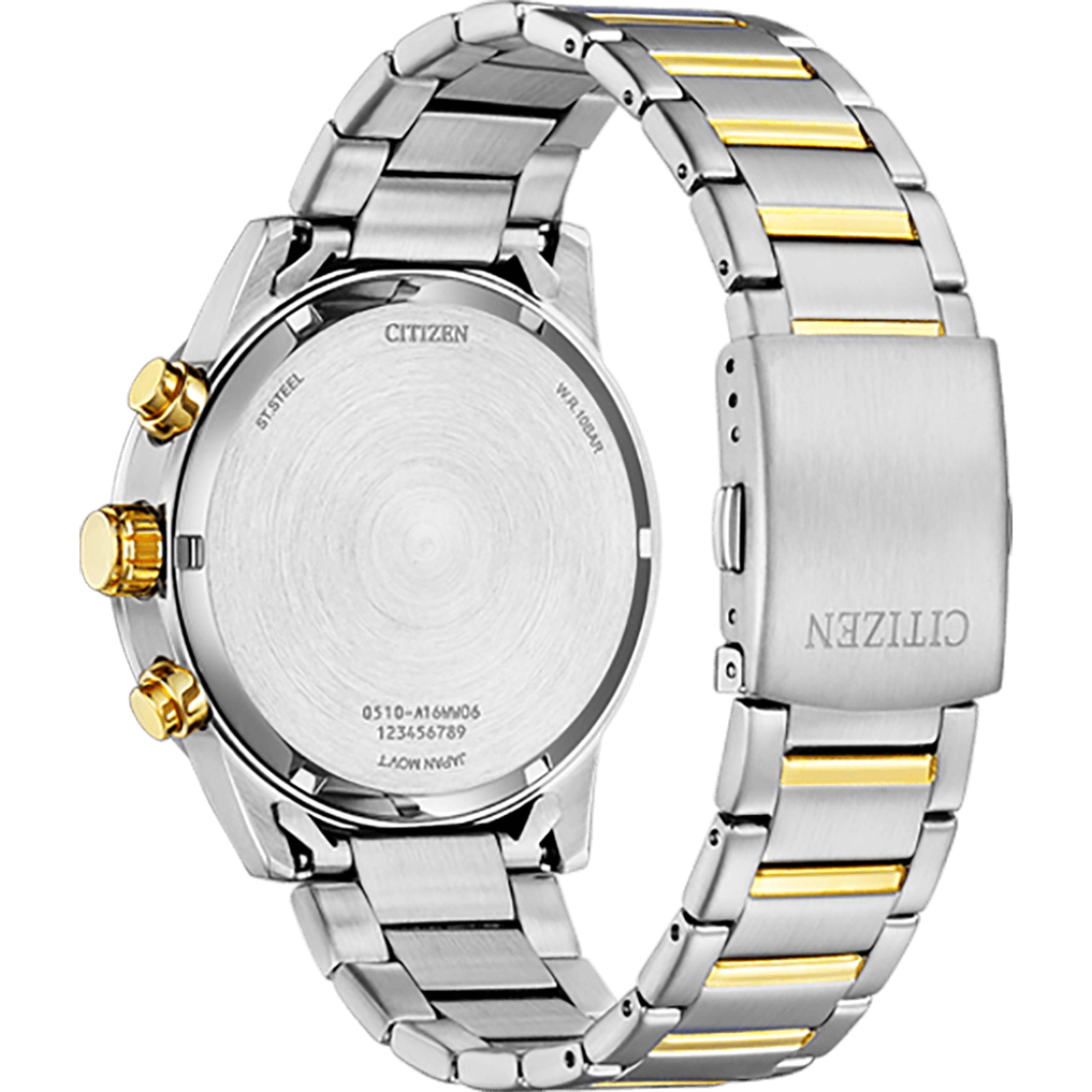 Citizen Quartz Men's Watch with Silver Stainless Steel Bracelet and Green Dial AN3689-55X