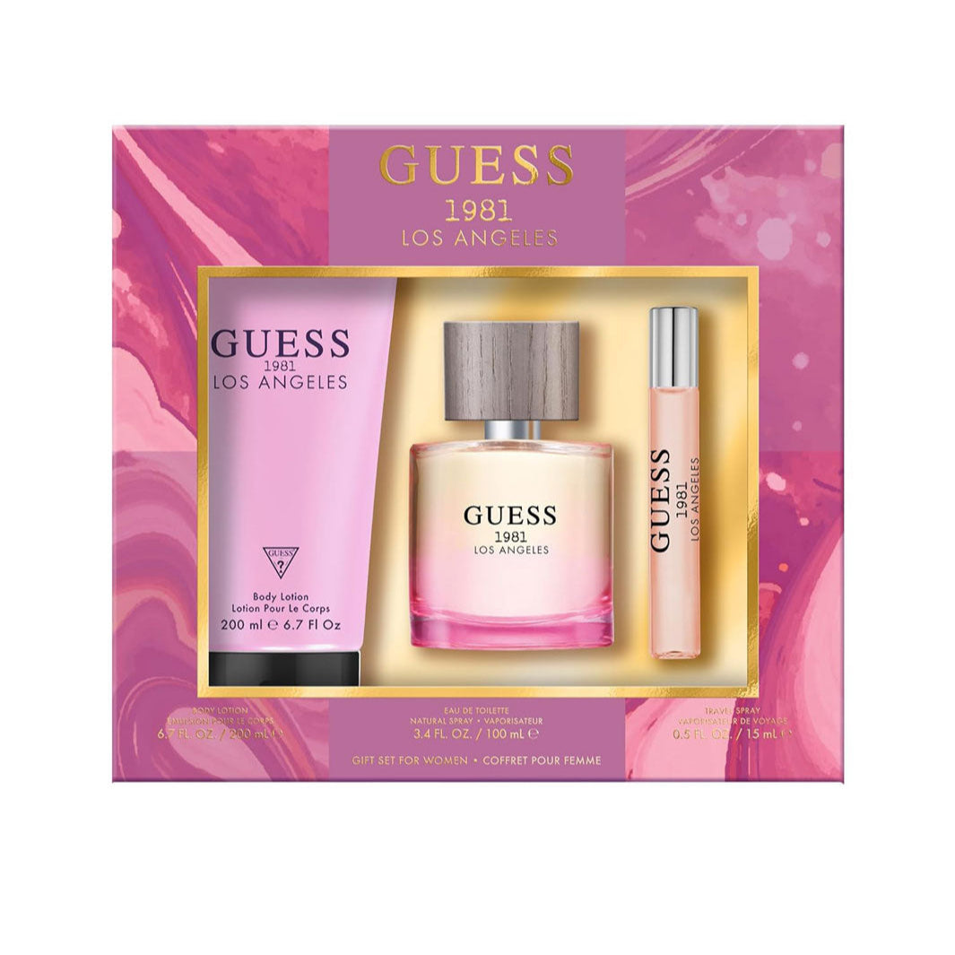 Guess 1981 Los Angeles Gift Set for Women – 100 ml Eau de Toilette + 15 ml Mini EDT + 200 ml Body Lotion