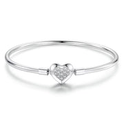 Heart Charm Bracelet with Sparkling Details – 925 Sterling Silver