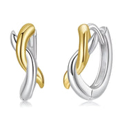 925 silver two-tone (silver and gold) earrings