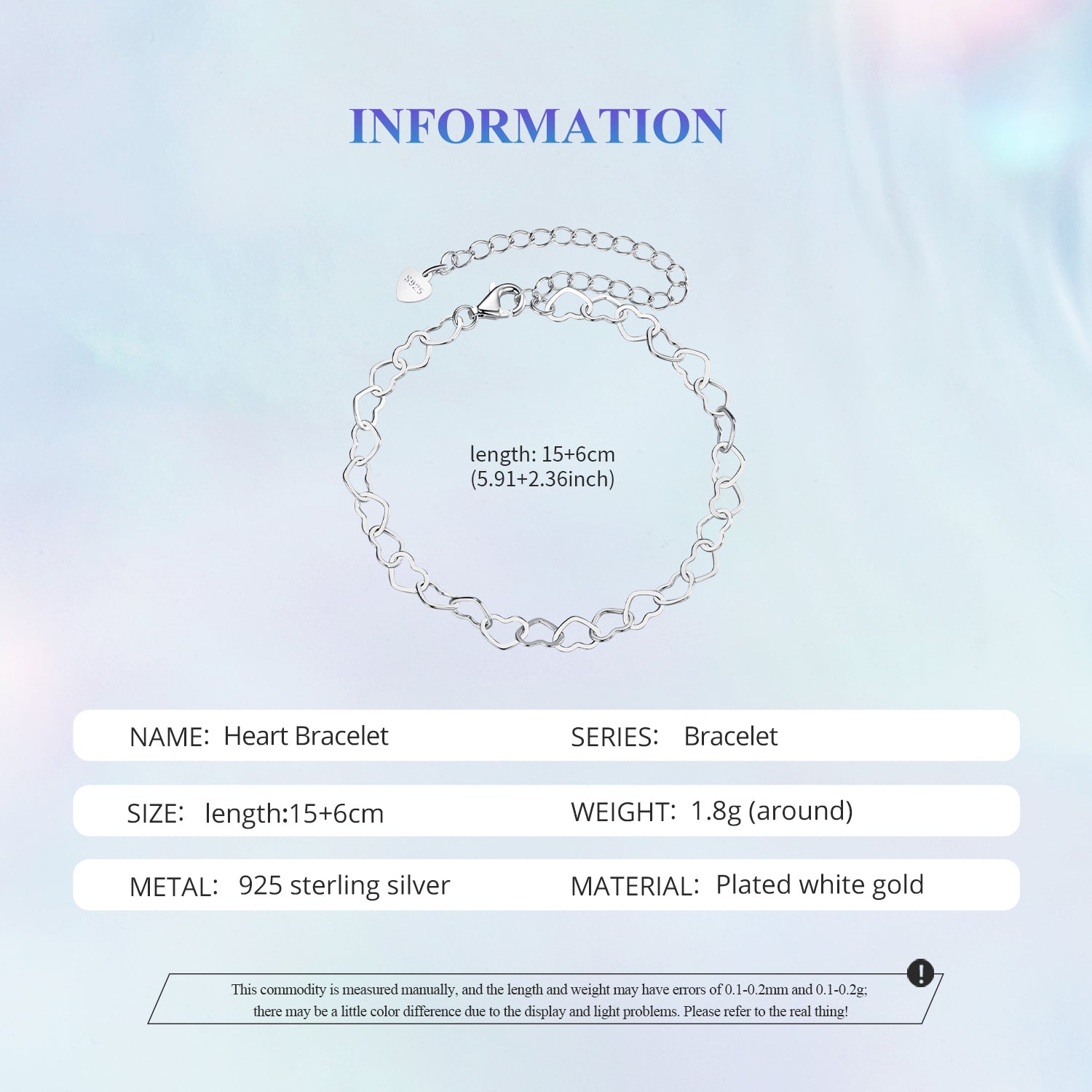 Connected Hearts 925 Silver Bracelet