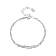 925 Sterling Silver Graduated Zircon Bracelet