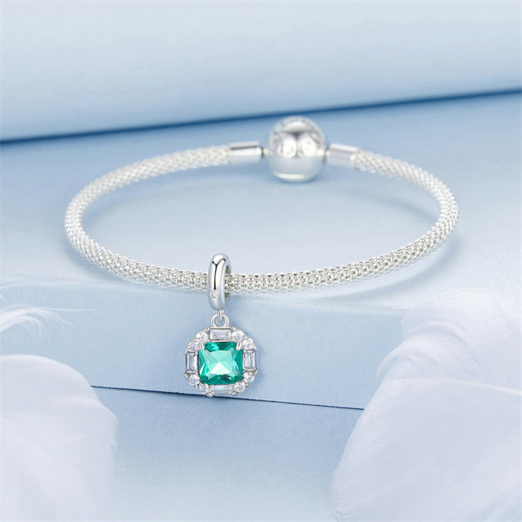 دلاية فضة 925 بحجر فيروزي مربع