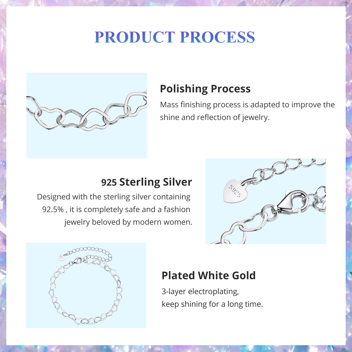 Connected Hearts 925 Silver Bracelet