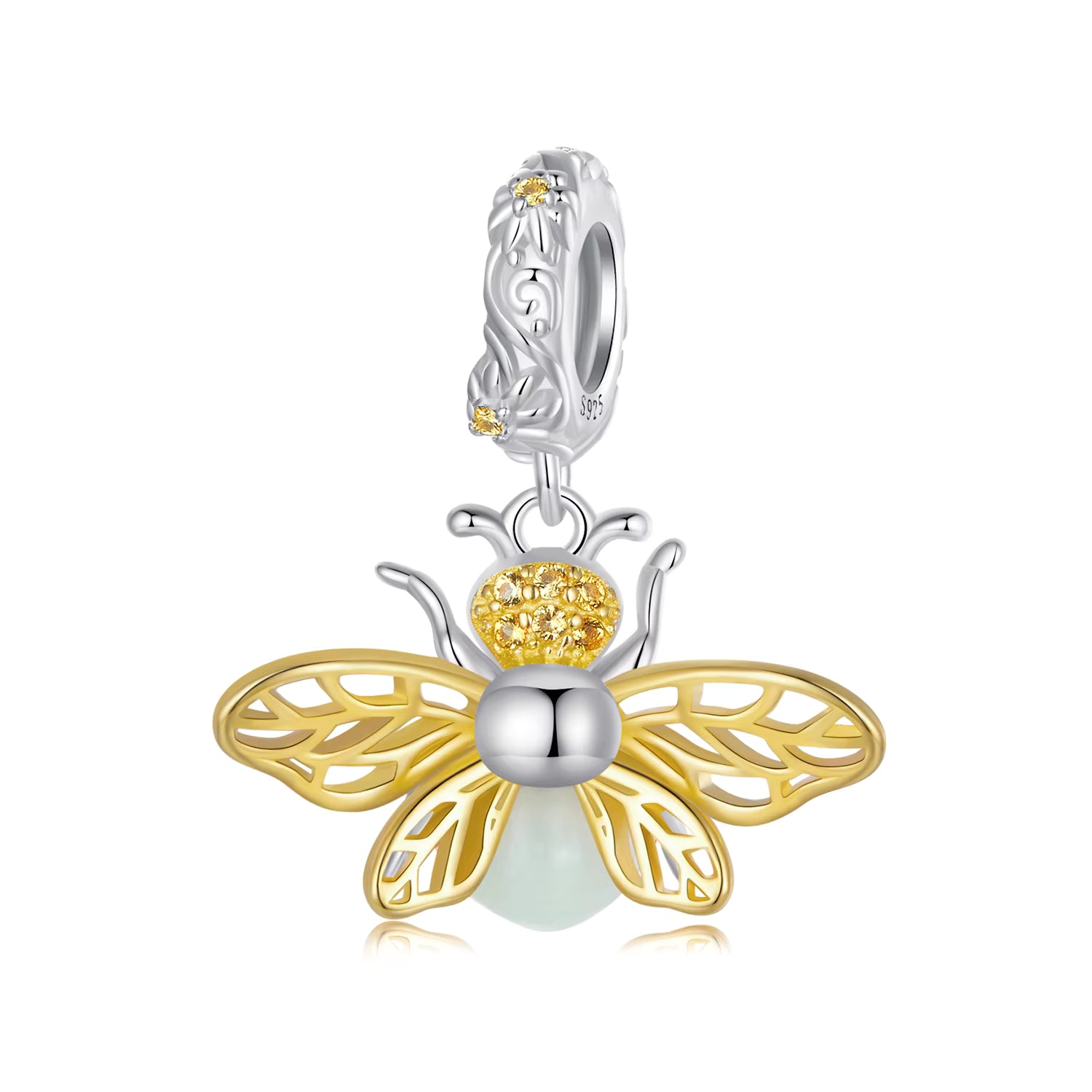 Glow Bee 925 Silver Bracelet Charm