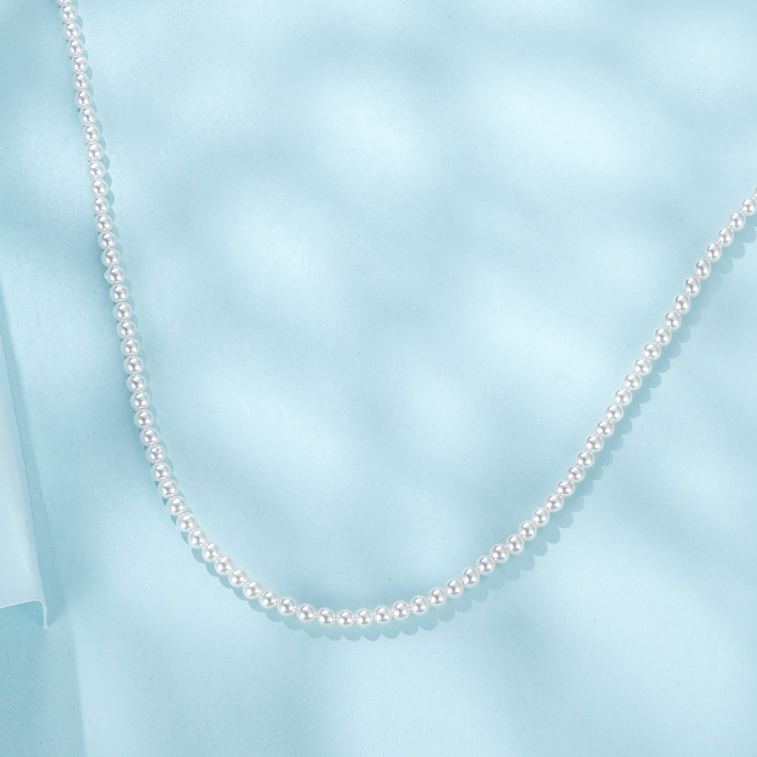 عقد فضة عيار 925 بحبات لؤلؤ صغيرة